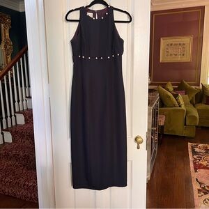 Watters and Watters size 4 elegant navy pearl accent dress D54
